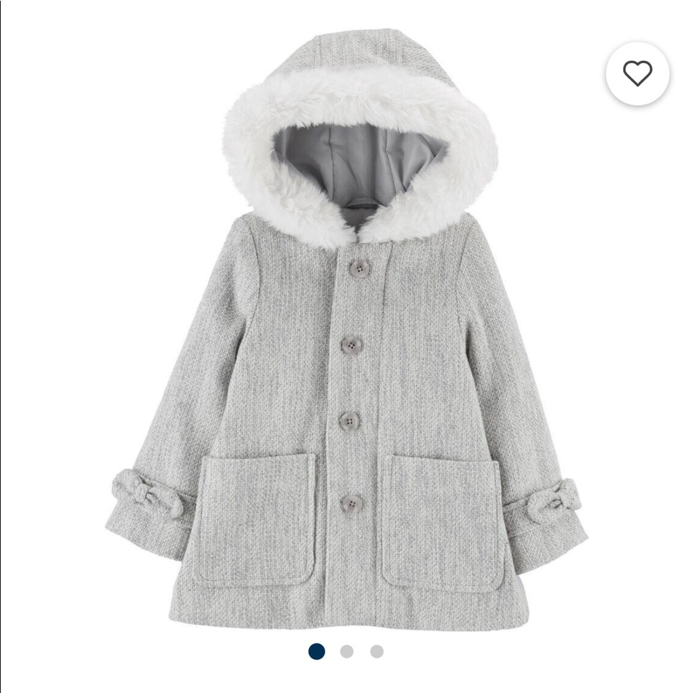 Faux trim fur wool jacket